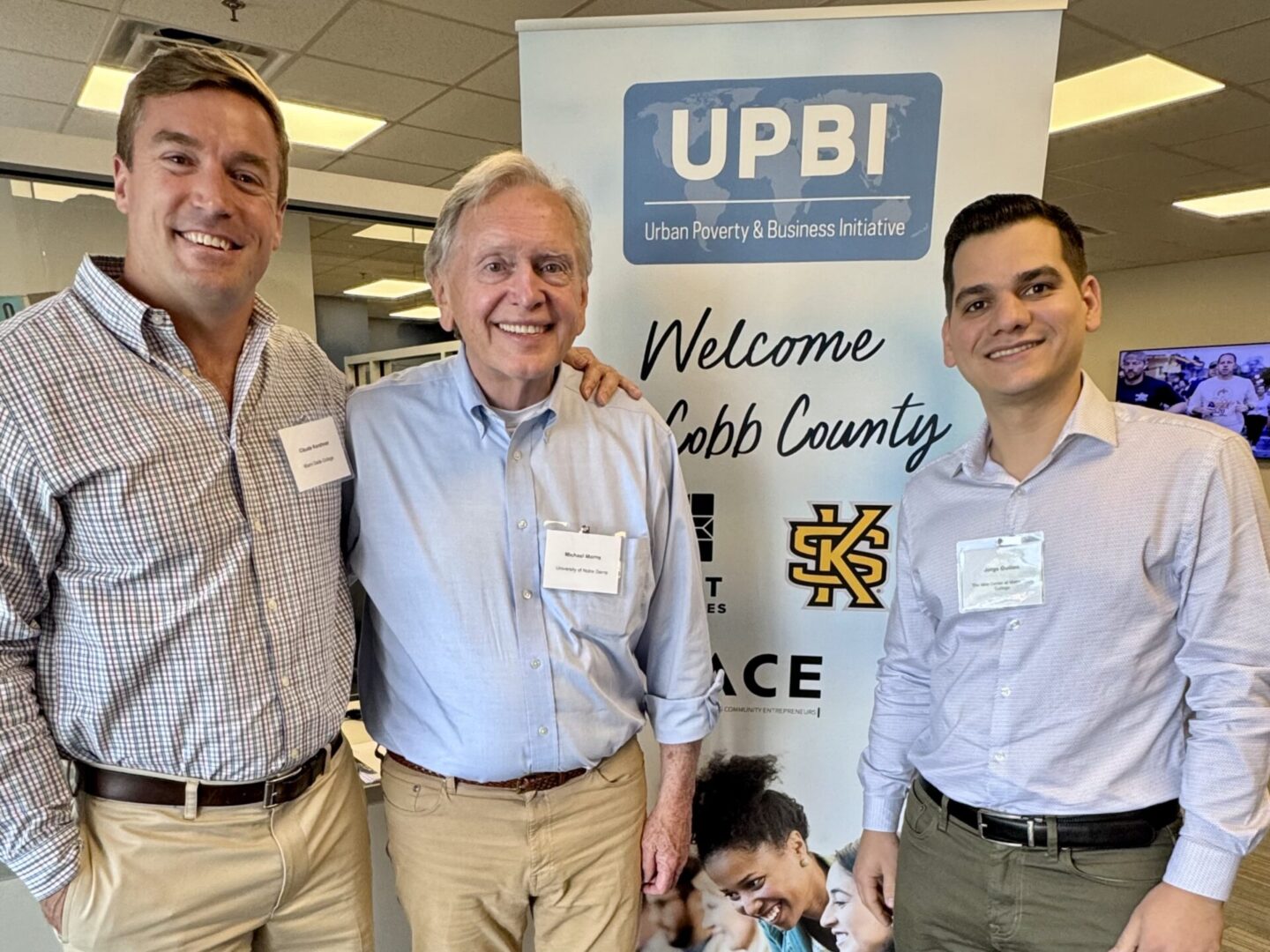 With Dr. Michael Morris (University of Notre Dame) and Jorge Guillén (The Idea Center at Miami Dade College) at a recent UPBI partner gathering. The model in our Capstone is the same one being implemented globally.