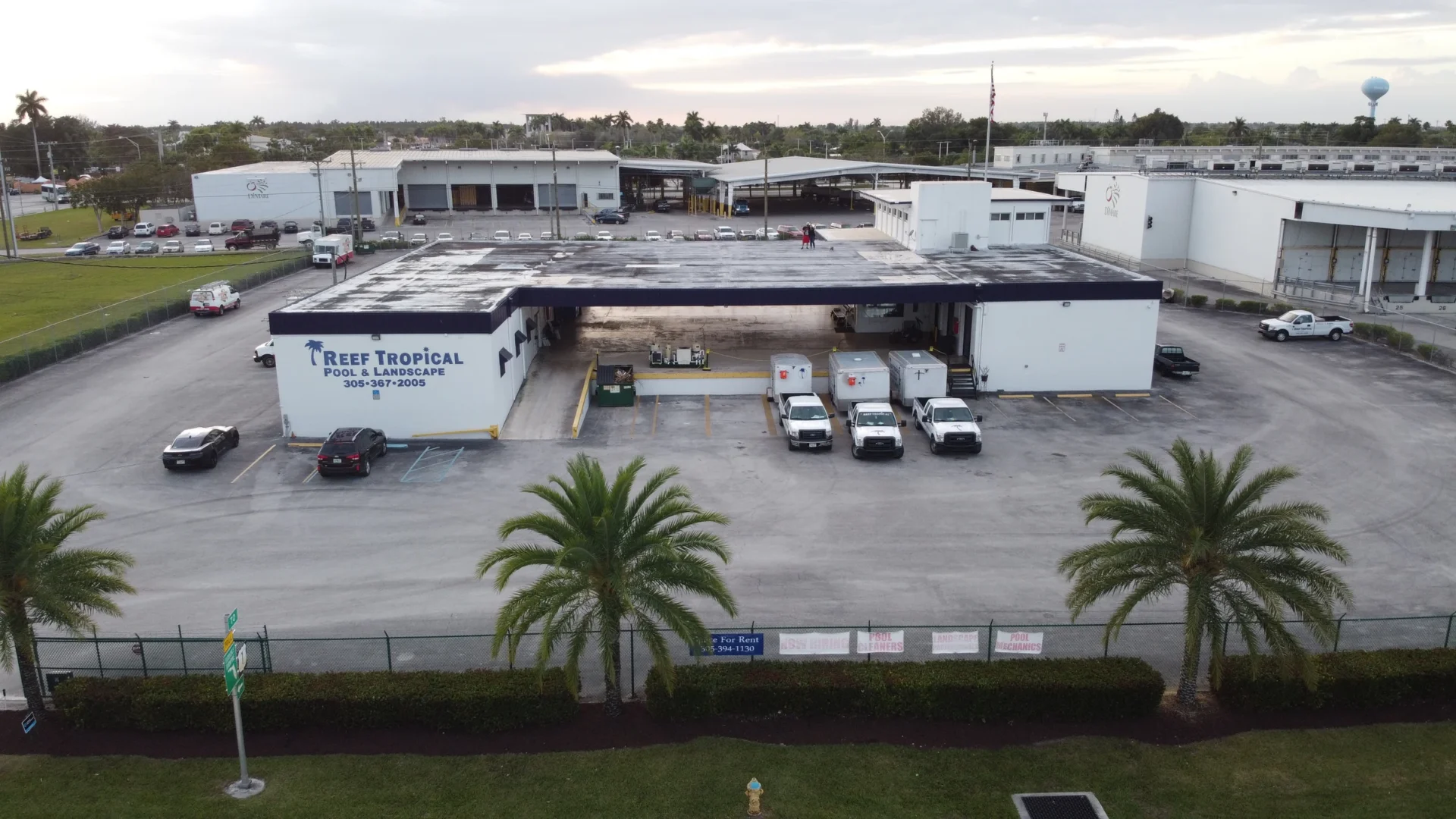 Exterior of a professional field-service facility, representing connected field operations and accountable customer service.