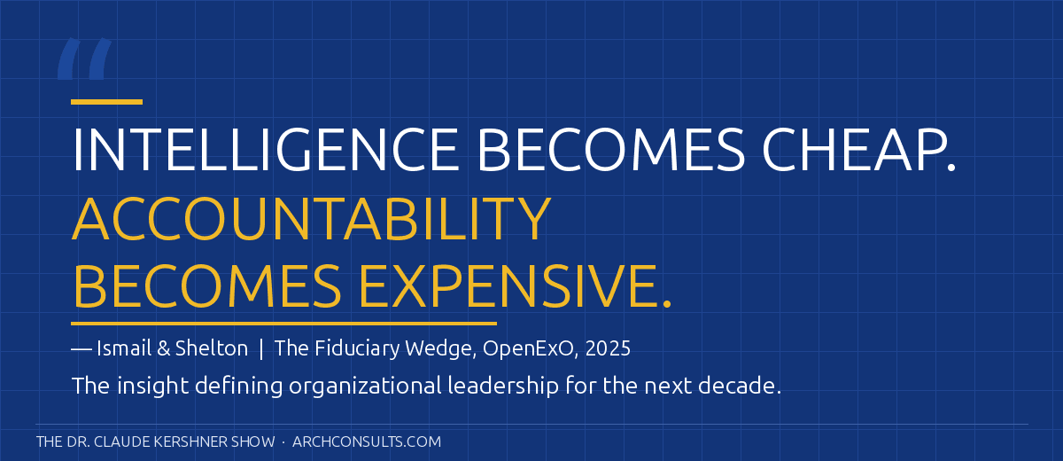 Intelligence becomes cheap. Accountability becomes expensive.