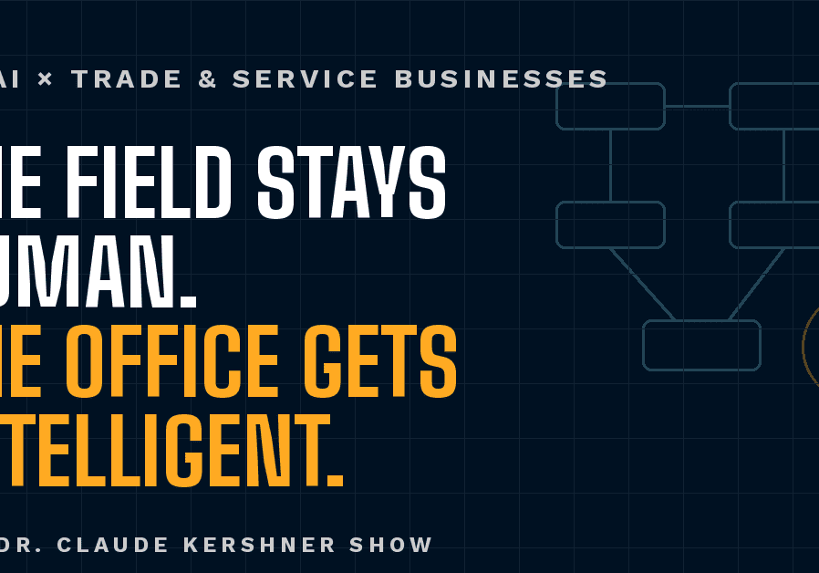Podcast cover reading The field stays human. The office gets intelligent. for The Dr. Claude Kershner Show.
