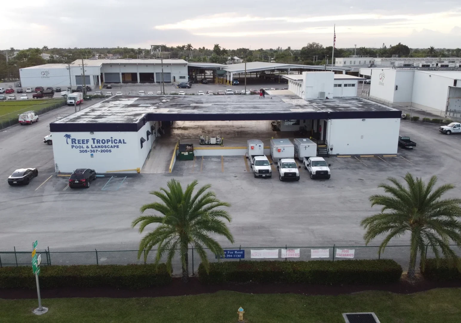 Exterior of a professional field-service facility, representing connected field operations and accountable customer service.